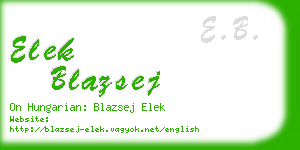 elek blazsej business card